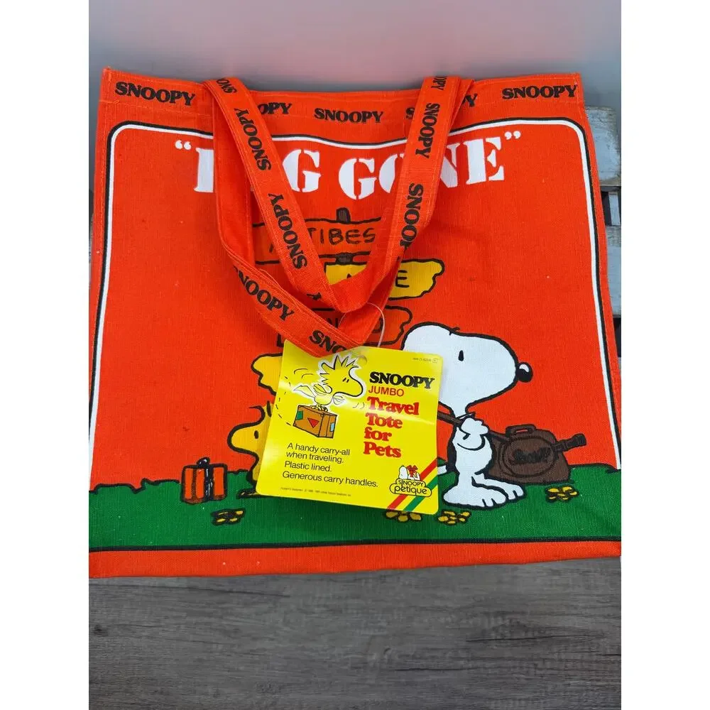 Vintage Snoopy Peanuts Jumbo Travel Tote For Pets-Petique ConAgra-Dog Gone Bag
